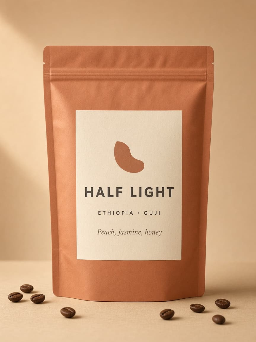 Example output for Coffee Bag Label With Roast Details