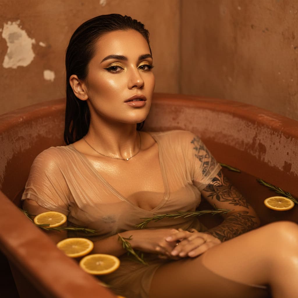 Example output for 📸 Cinematic Bathtub Portrait Generator