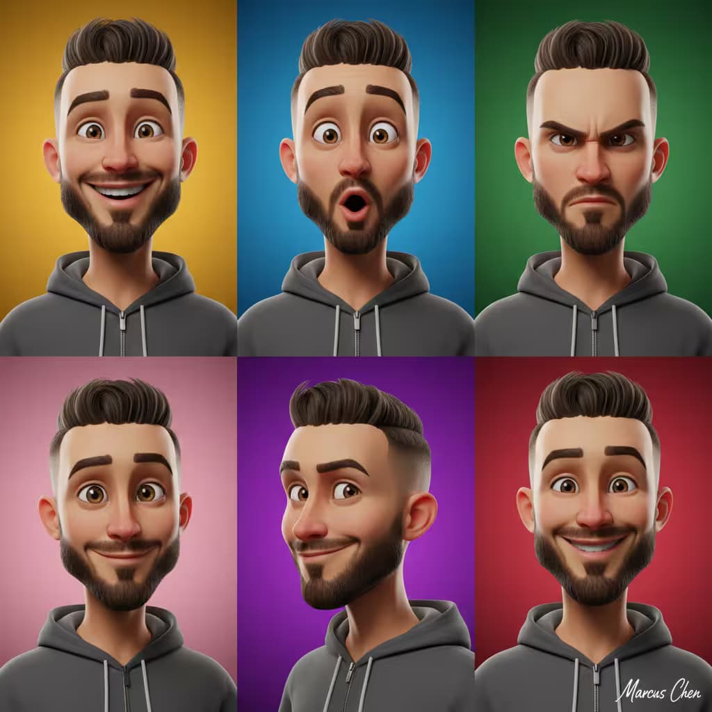 Example output for 🎭 3D Caricature Collage Generator