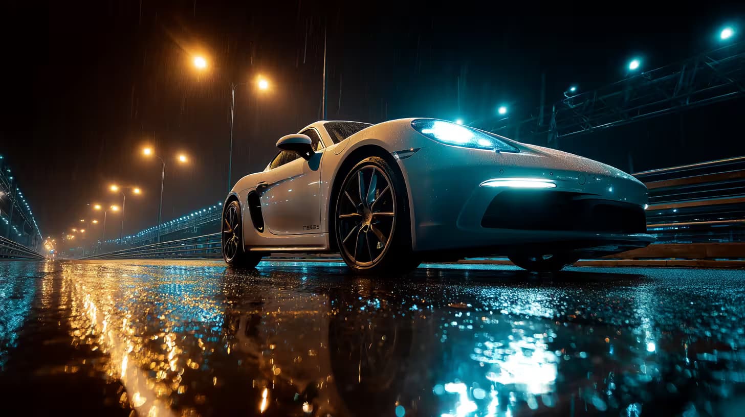 Example output for Cinematic Sports Car Photo Generator