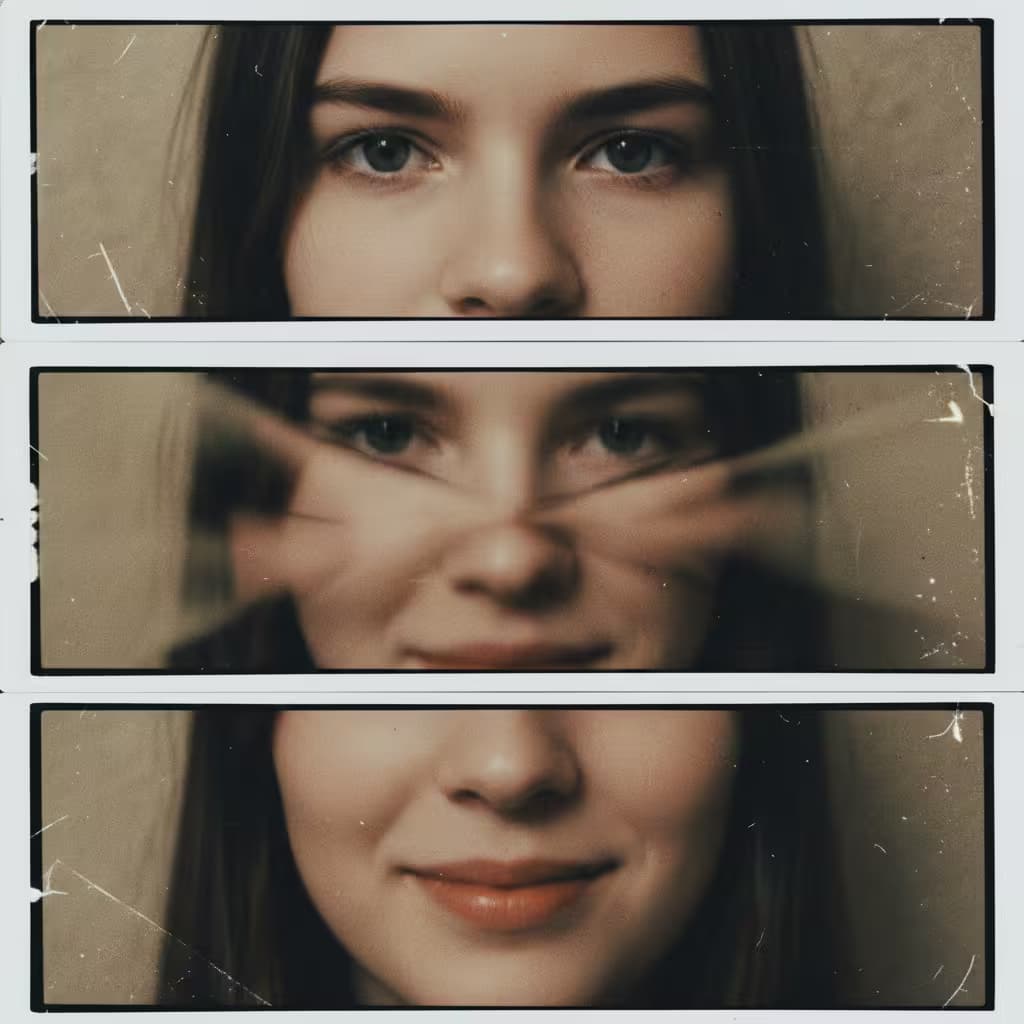 Example output for 🎭 Fragmented Triptych Portrait Generator