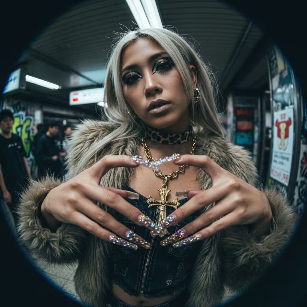 Example output for 📸 Gritty Fisheye Portrait Generator