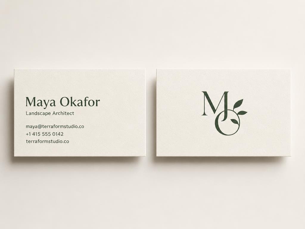 Example output for Business Card Front and Back Print Layout