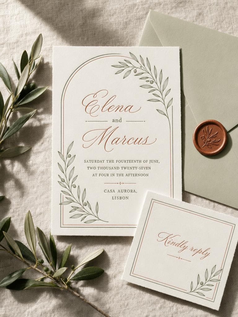 Example output for Wedding Invitation Suite Design