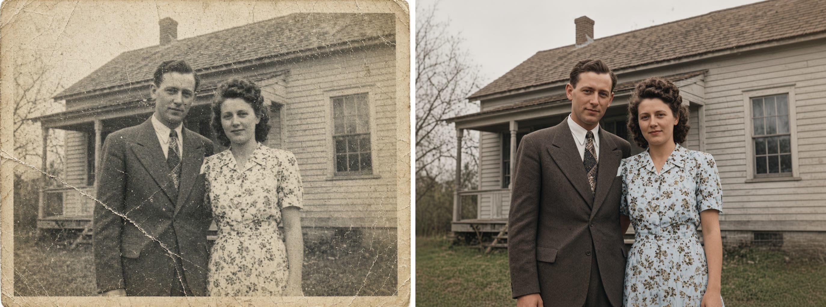 Example output for Damaged Old Photo Restored and Colorized
