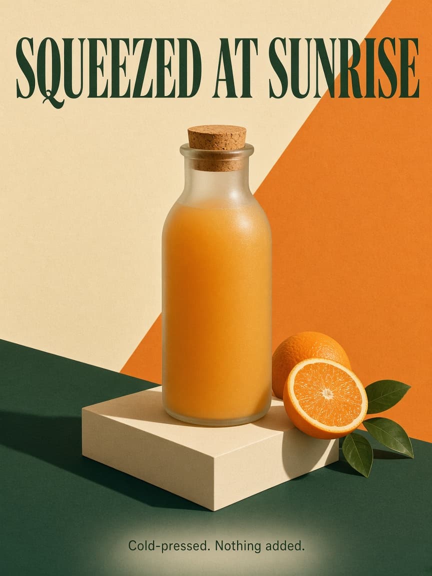 Example output for Editorial Product Poster With Headline