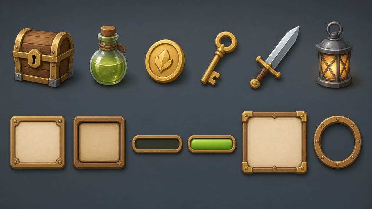 Example output for Game Props and UI Kit Sheet
