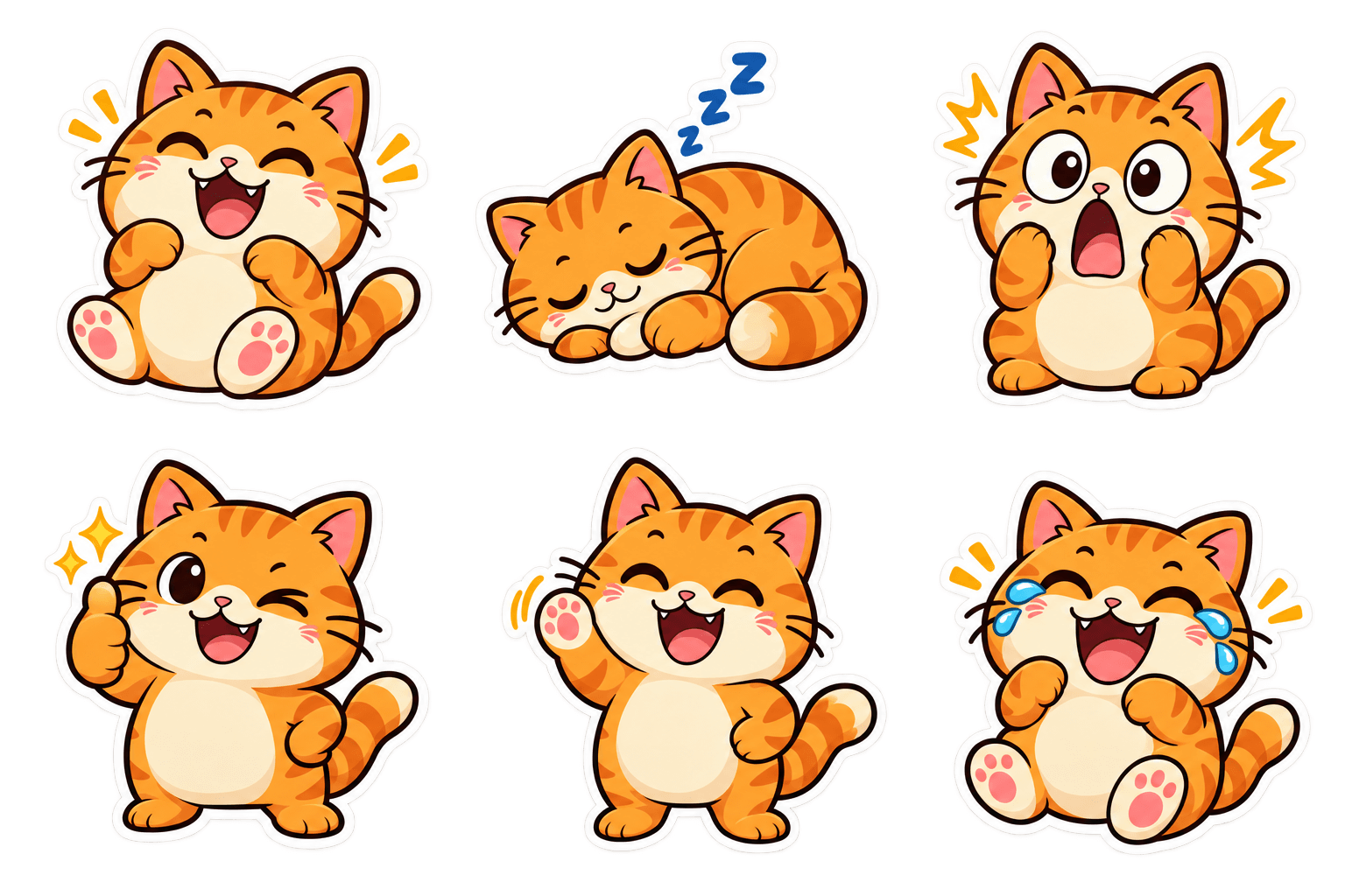 Example output for Sticker Pack on Transparent Background