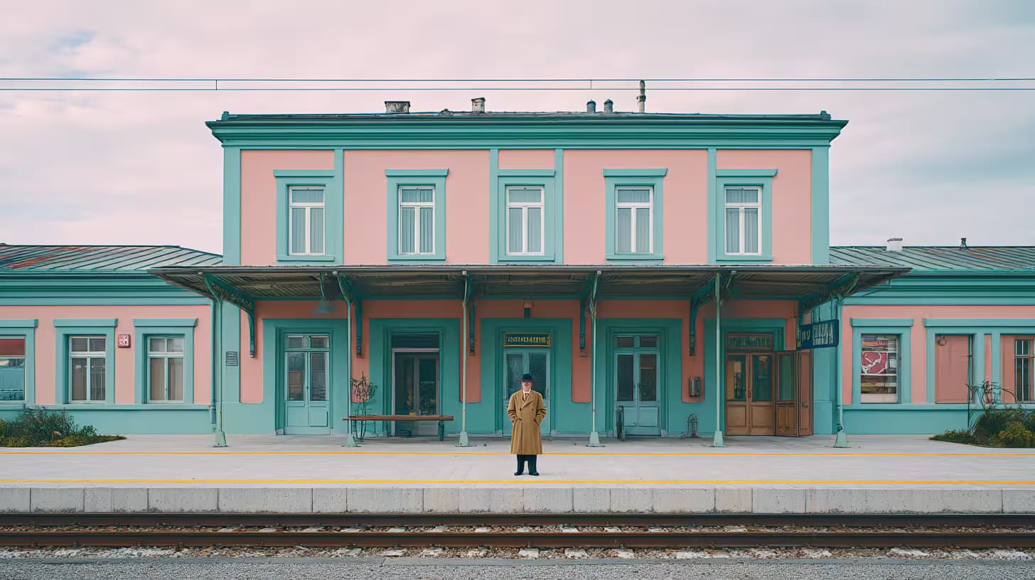 Example output for Wes Anderson Cinematic Scene Creator