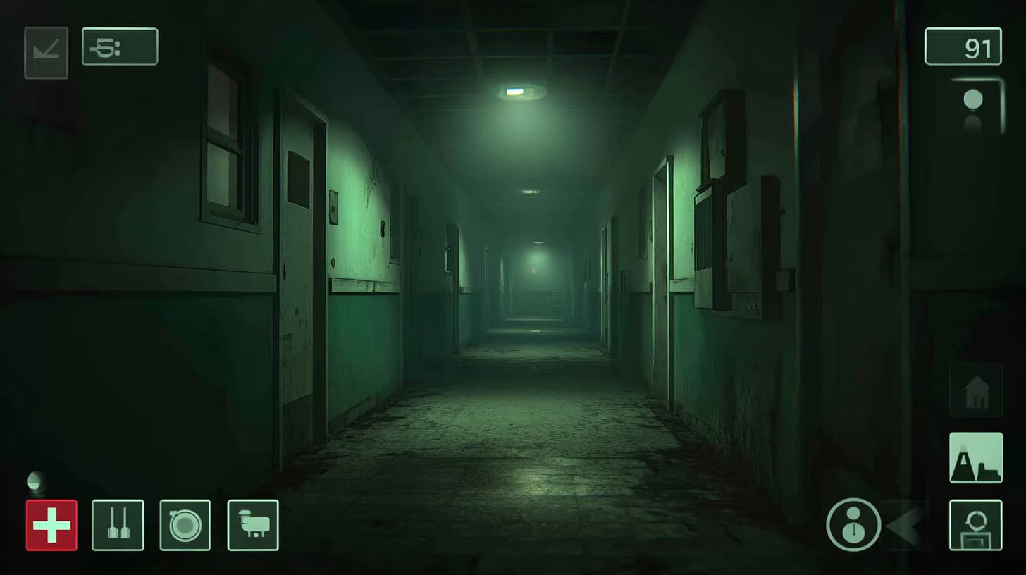 Example output for Cinematic Hospital Corridor Creator