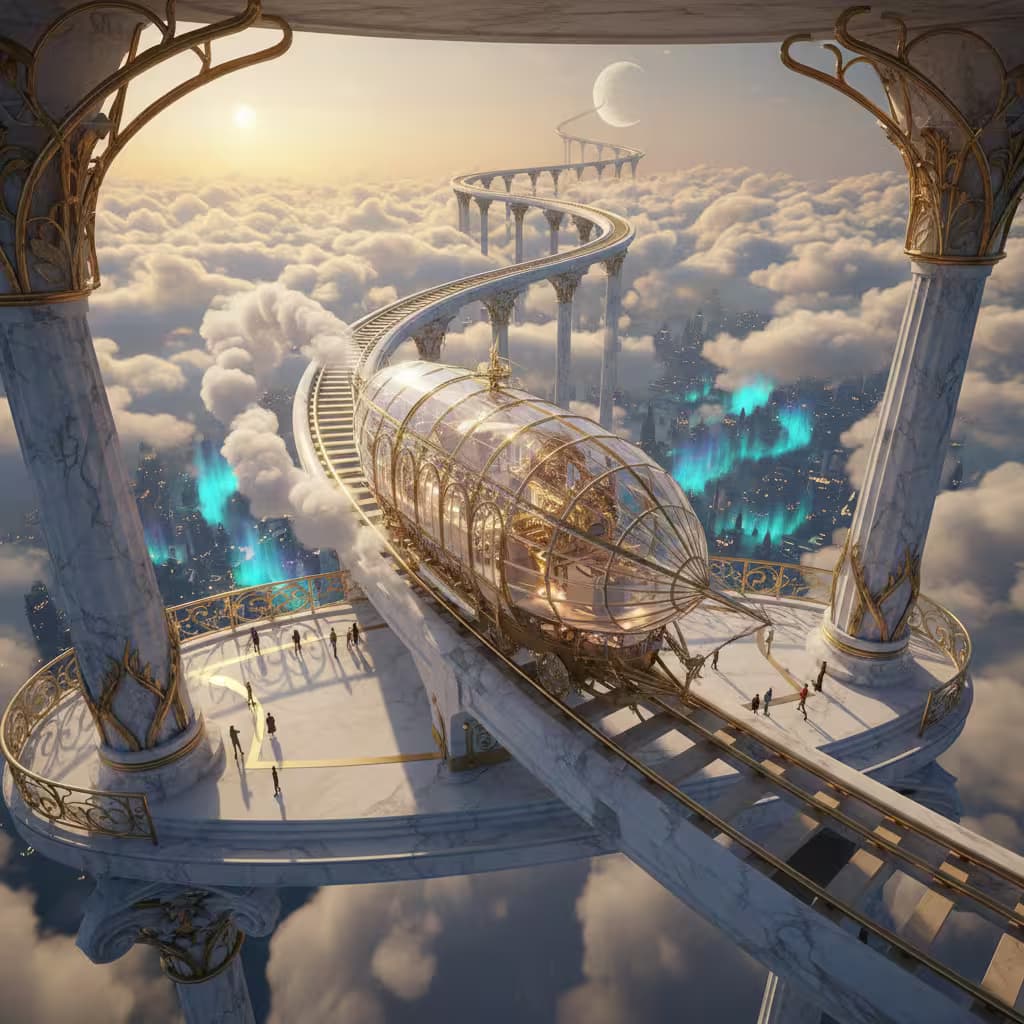 Example output for 🚂 Steampunk Train Scene Generator