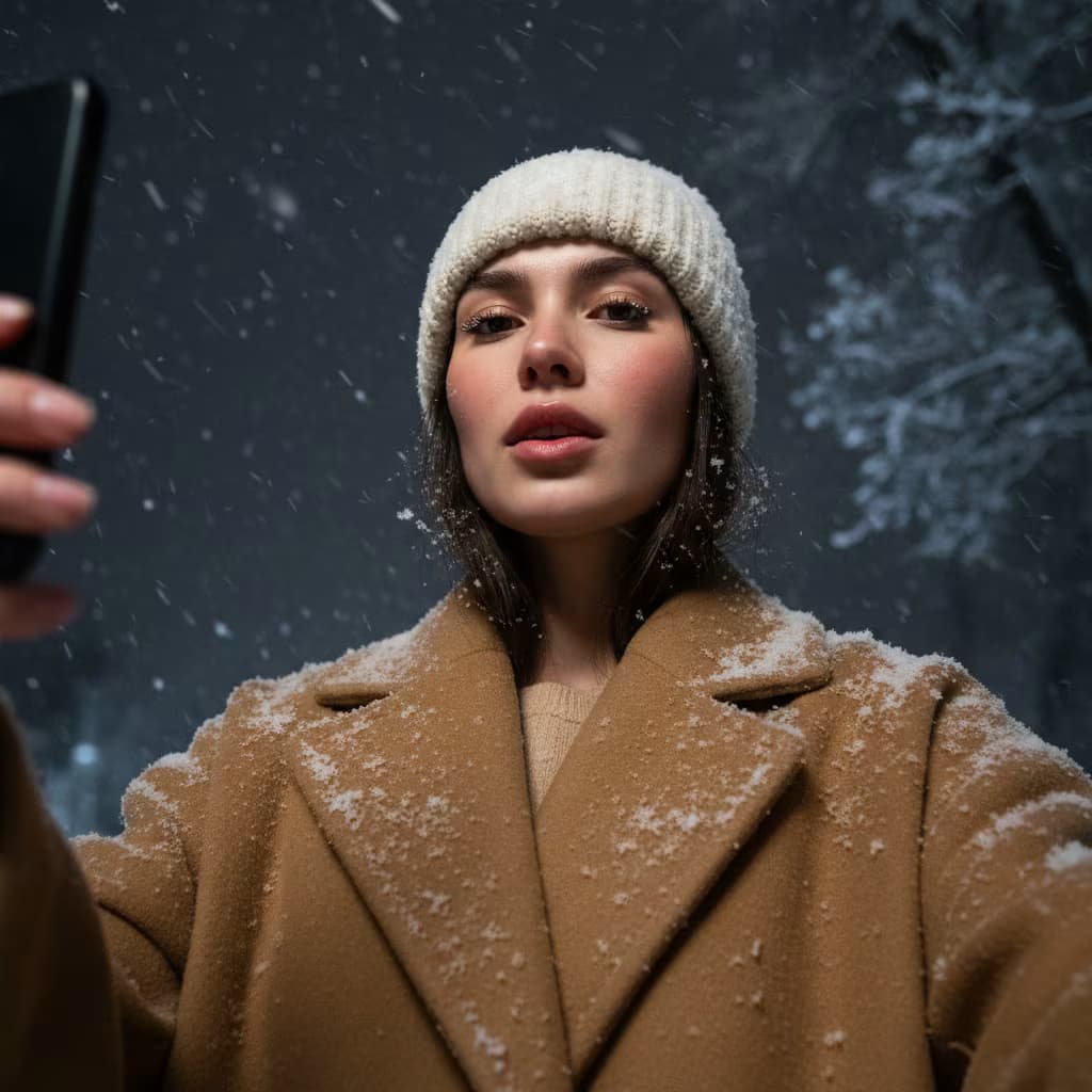 Example output for ❄️ Cinematic Winter Selfie Generator