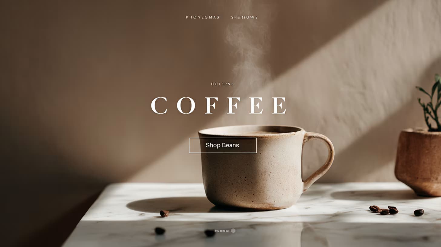 Example output for Coffee E-Commerce Hero Creator