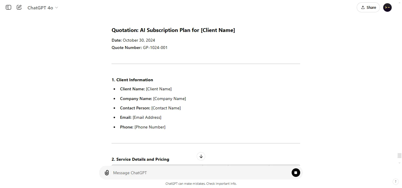Quotation Format