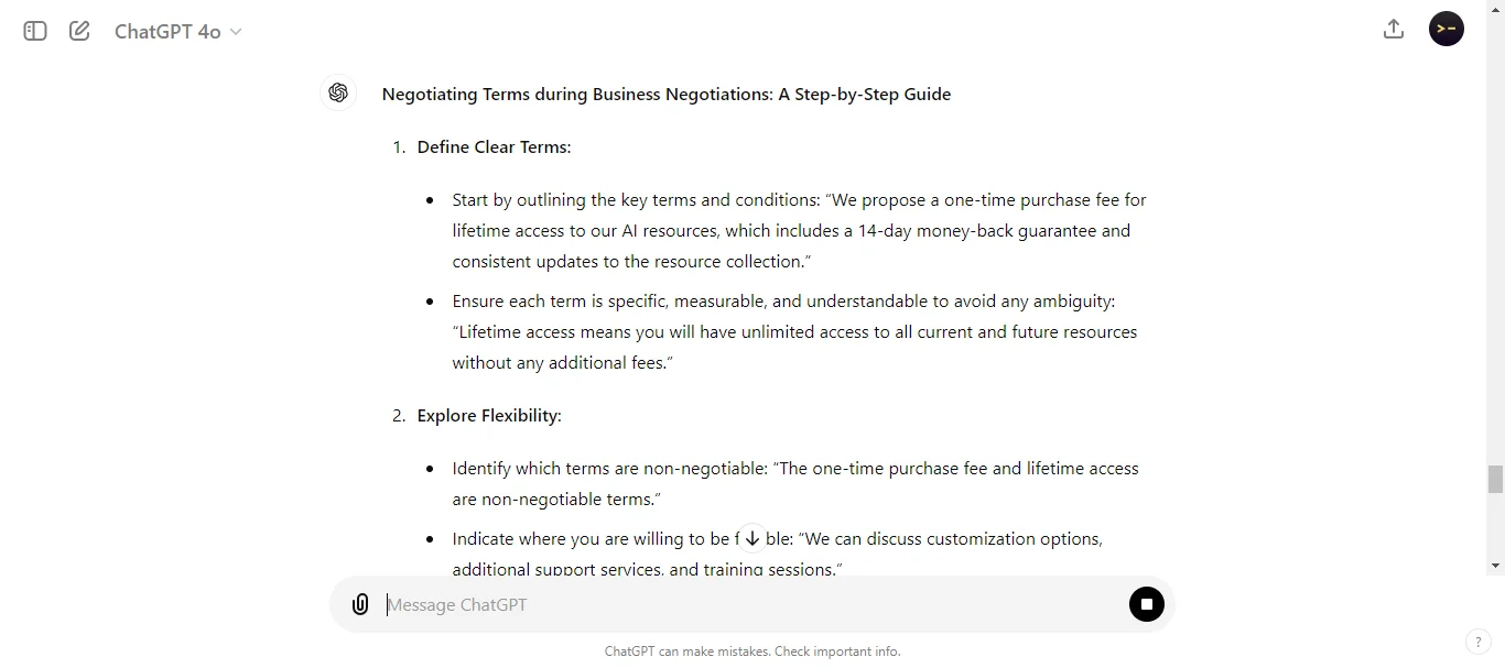 Negotiating Terms