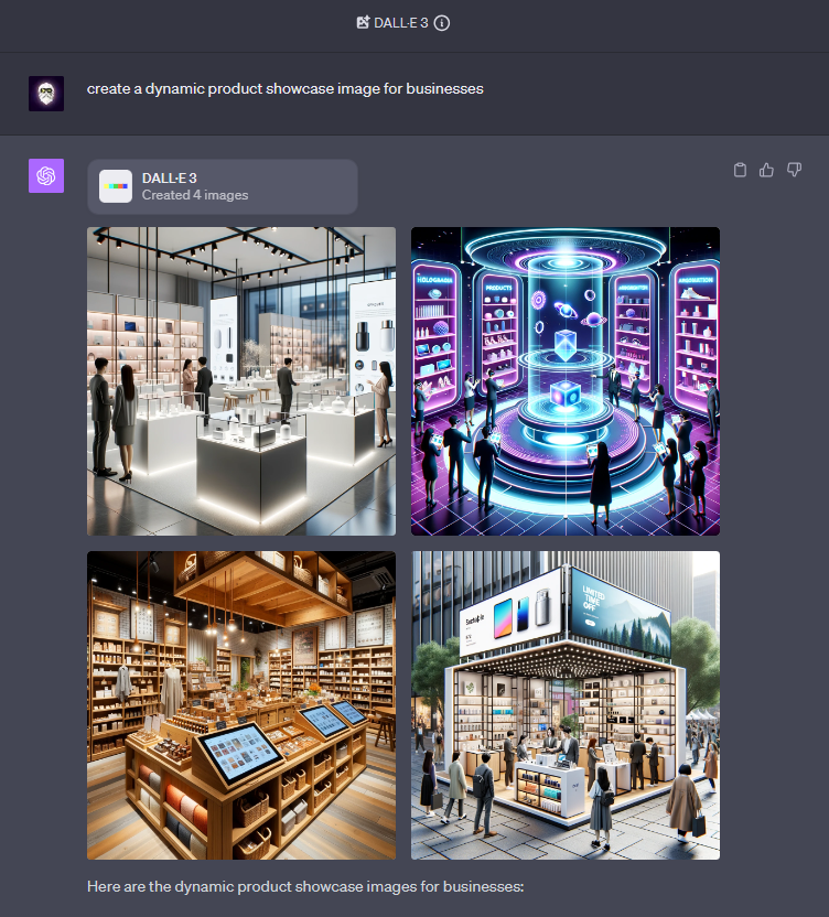 Dynamic product showcase mockup generated by DALL-E 3