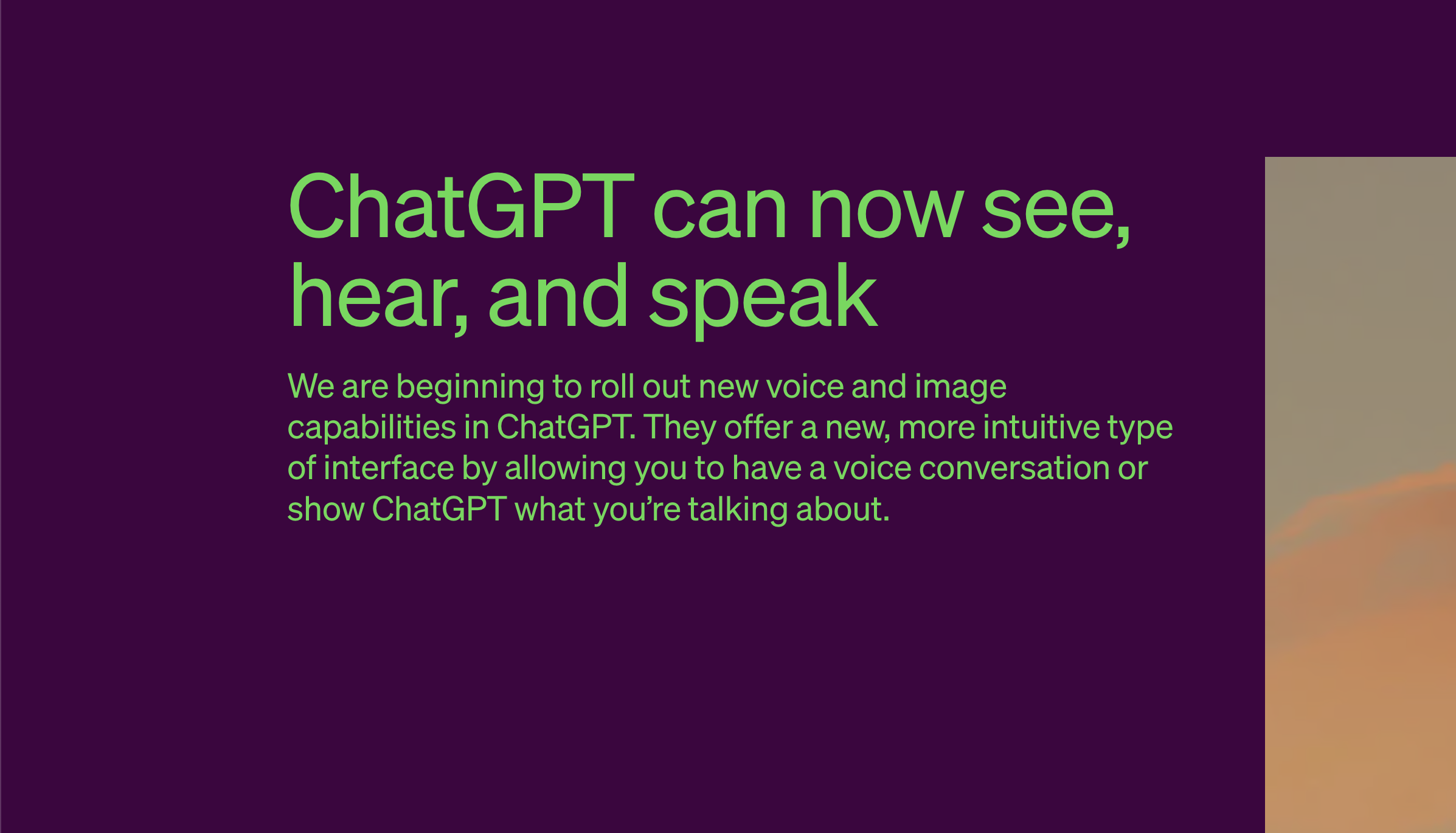 ChatGPT Can Now See Your Images, Hear You, and Speak To You.