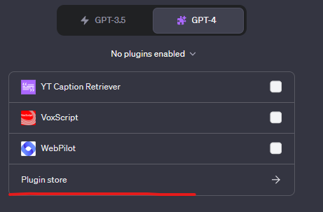 Connect ChatGPT to the internet by going to ''Plugin Store'' tab