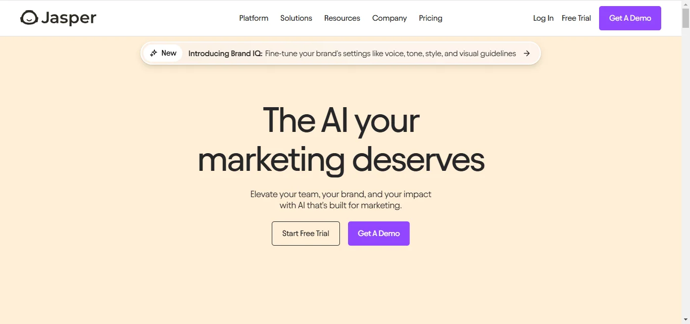 jasper ai homepage
