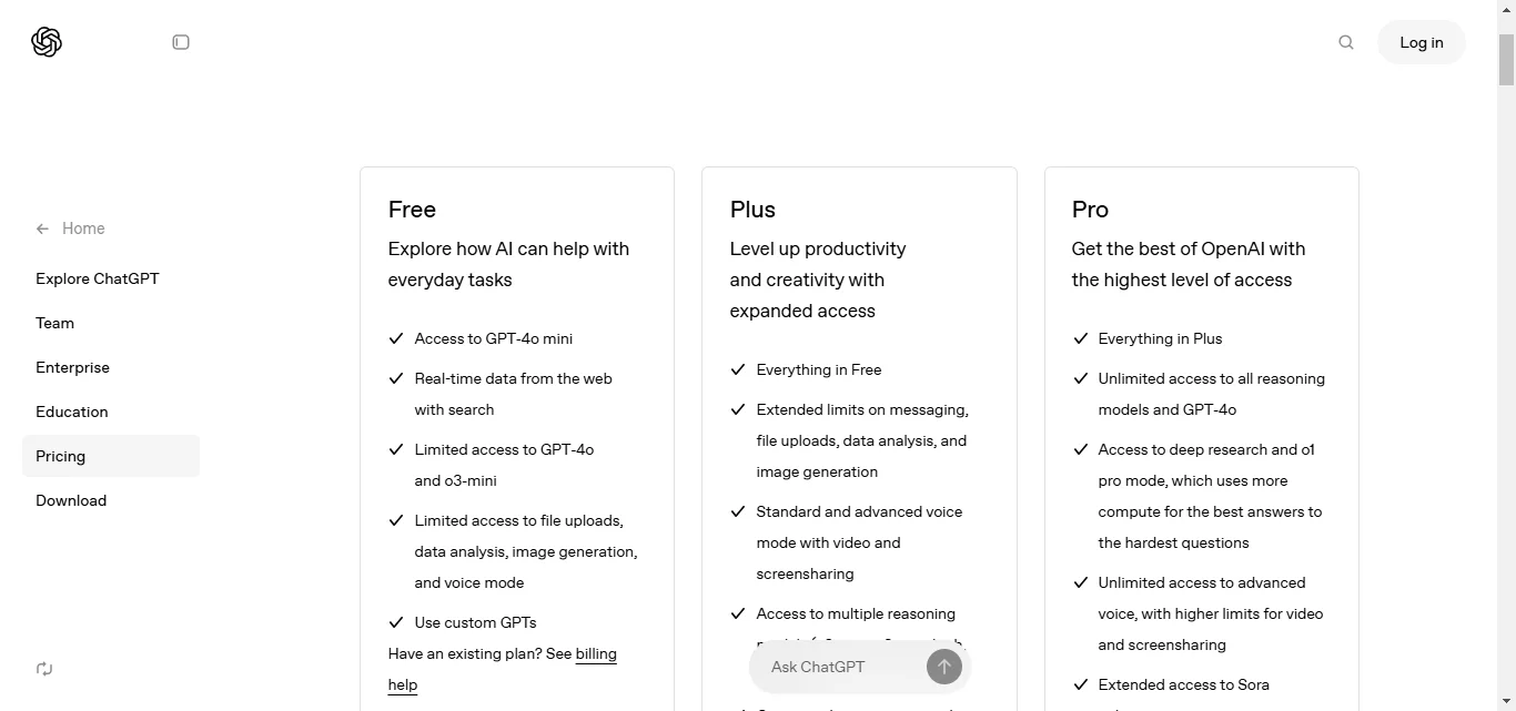 chatgpt plans